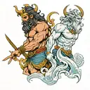 zeus y poseidon tattoo design idea