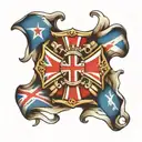 maltese cross and uk flag combined  tattoo design idea