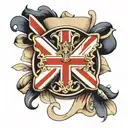 maltese cross and uk flag combined  tattoo design idea