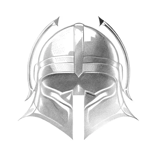 spartan helmet with arrow tattoo design idea
