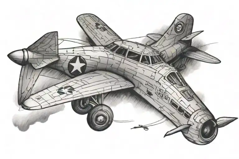 Houston aero plane tattoo design idea