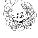 cute ghost tattoo design idea