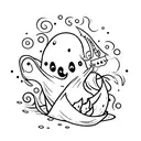 cute ghost tattoo design idea
