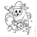 cute ghost tattoo design idea