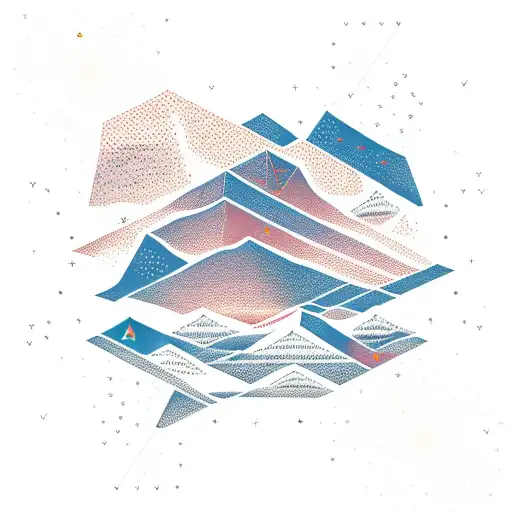 mountains constellation simple science diagram tattoo design idea