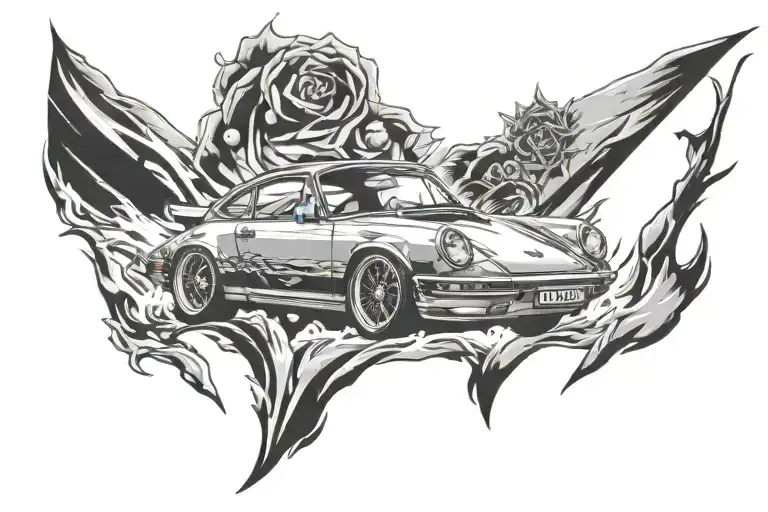 Porsche 911 tattoo Germany tattoo design idea