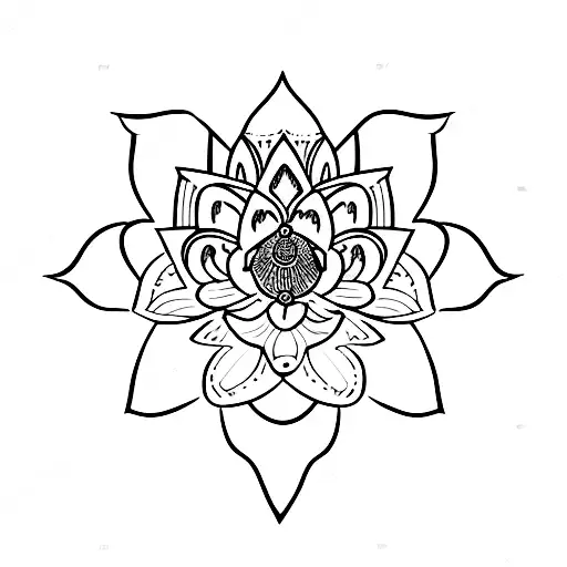 A lotus flower inside a tiara tattoo design idea