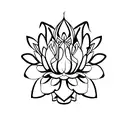 A lotus flower inside a tiara tattoo design idea