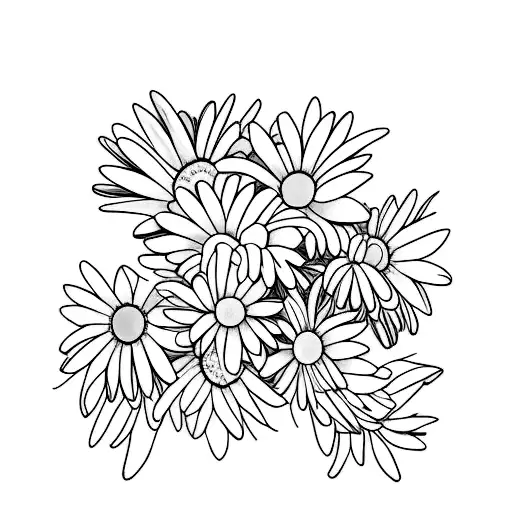 Daisy with names Emma and Cali tattoo design idea