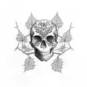 Skull and tree tattoo design idea