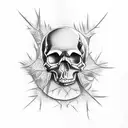 Skull and tree tattoo design idea