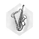saxophone color  tattoo design idea