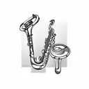 saxophone color  tattoo design idea