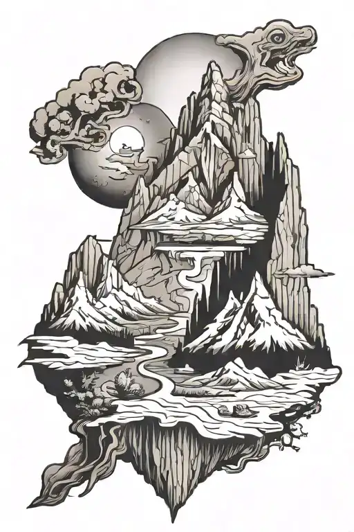 sagittaire + mountains + Matthew tattoo design idea