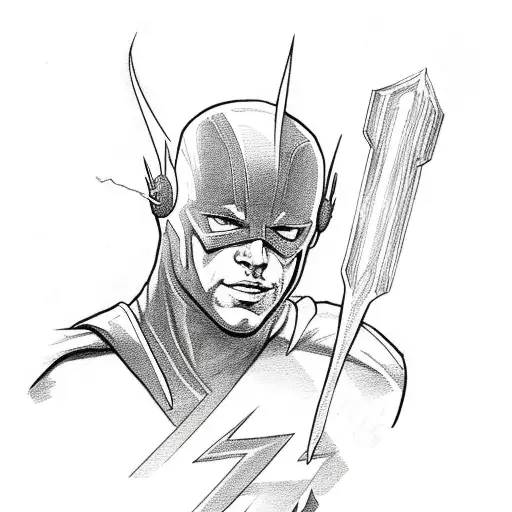 the flash with Thor tattoo design idea
