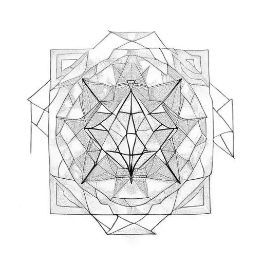 connected pentagons  tattoo design idea