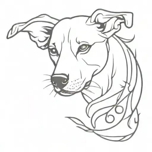 trinacria Dog waves Kompass  tattoo design idea