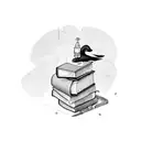 stack of books tattoo design idea