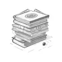 stack of books tattoo design idea