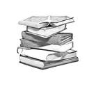 stack of books tattoo design idea