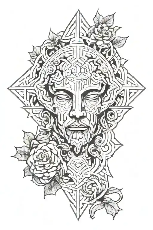 dionysus status tattoo design idea