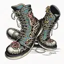 metal shoes tattoo design idea