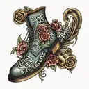 metal shoes tattoo design idea