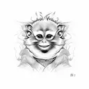 cute fire monkey tattoo design idea