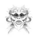 cute fire monkey tattoo design idea