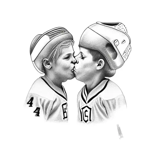 hockey kiss beer 4 kids 12 grandkids tattoo design idea