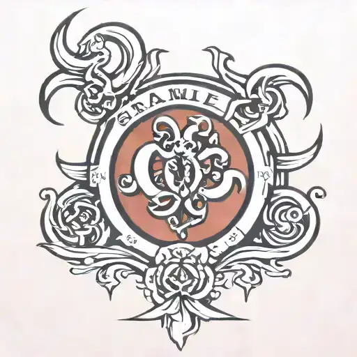 samuel  sign incorporated within omega symbol tattoo design idea