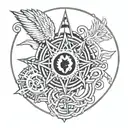 samuel  sign incorporated within omega symbol tattoo design idea