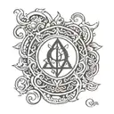 samuel  sign incorporated within omega symbol tattoo design idea