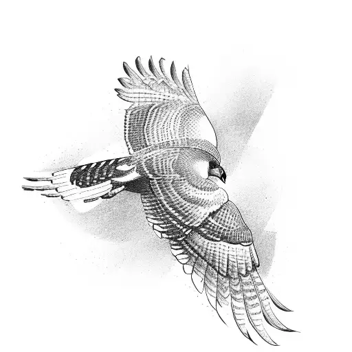 A hawk and a swan in flight, symbolizing the client's athletic spirit tattoo design idea