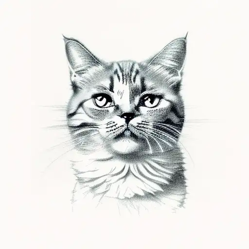 Cat watching in Sea and mirroring as Dog like in the cover of the video game fable tattoo design idea