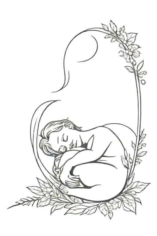 miscarriage pregnancy loss baby tattoo design idea
