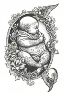 miscarriage pregnancy loss baby tattoo design idea