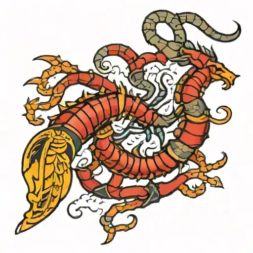 scorpio on the map of ukraine and syria tattoo design idea