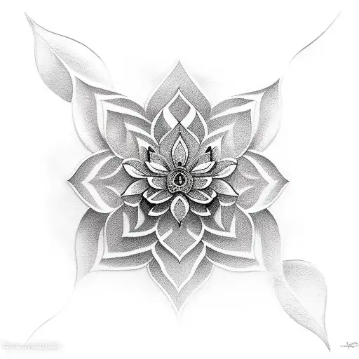 Lotus Flower tummy tuck tattoo design idea