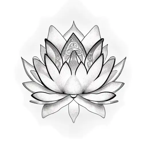 Realism Lotus Flower Vine Tattoo Idea