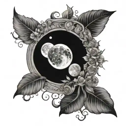 moon phases surrender to higher self love tattoo design idea