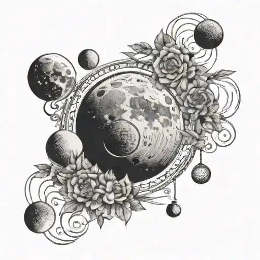 moon phases surrender to higher self love tattoo design idea