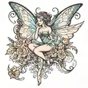 fairy flying tattoo design idea