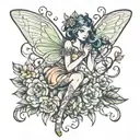 fairy flying tattoo design idea