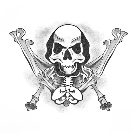 mariachi skeleton tattoo design idea