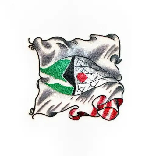 Palestinian flag tattoo design idea