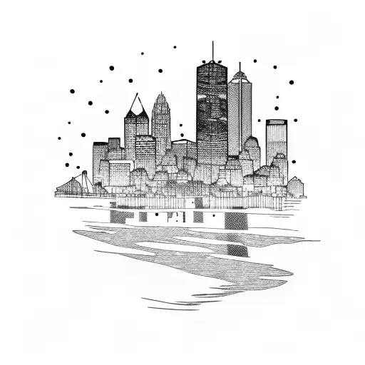 boston skyline tattoo design idea