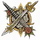 sword with thorns tattoo design idea