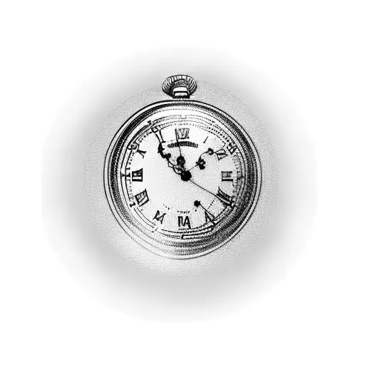 Pocket Watch Birth Date tattoo design idea