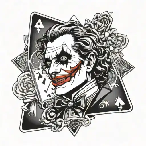 Joker playing card tattoo design idea